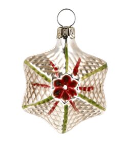 MAROLIN Miniature Glass Ornament Star Red