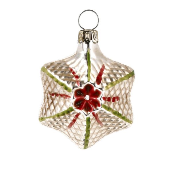 MAROLIN Miniature Glass Ornament Star Red