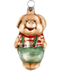 MAROLIN Glass Ornament Pig With Pants