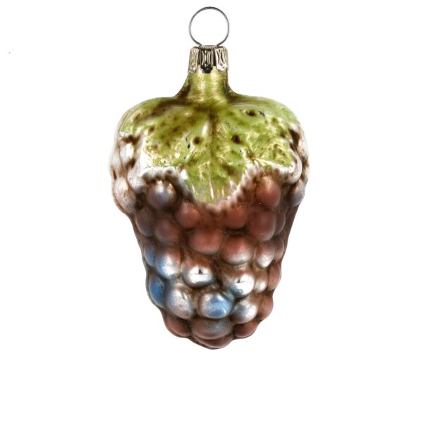 MAROLIN Glass Ornament Small Grape With Leaf