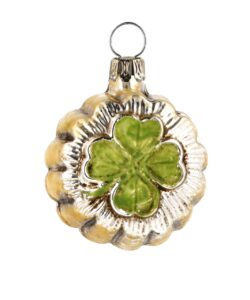 MAROLIN Miniature Glass Ornament With Cloverleaf