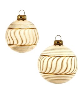 MAROLIN Christmasballs With S-Ornaments Antique White (Set of 2 X 3)