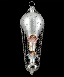 MAROLIN Balloon With Angel-Head-Oblates And Swarowsky Crystals Silver