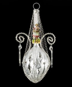 MAROLIN Balloon With Kantille Glass Beads And Swarovski Crystals Silver