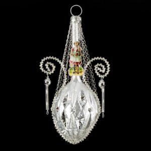MAROLIN Balloon With Kantille Glass Beads And Swarovski Crystals Silver