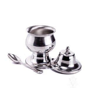 Polished Pewter Jam Jar with Spoon