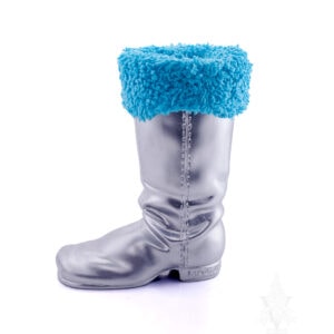 MAROLIN Silver Christmas Boot with Blue Liner