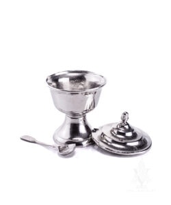 Lidded Master Salt Polished Pewter
