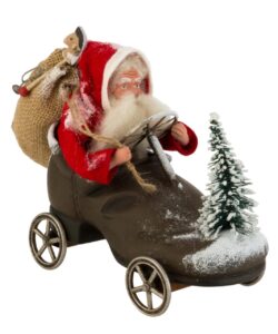 MAROLIN Dressed Santa Claus Sitting In A Shoe With Wheels