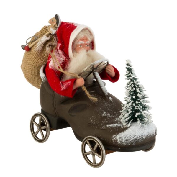 MAROLIN Dressed Santa Claus Sitting In A Shoe With Wheels