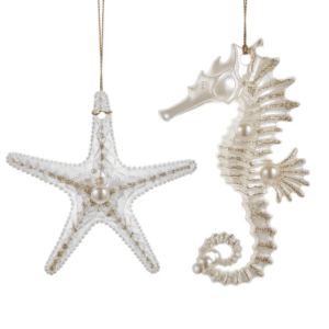 Pearl Ornament Sea Horse Or Starfish (Assorted)
