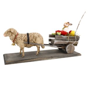 MAROLIN Easter Cart With Sheep And Easter Rabbit On Coach Box