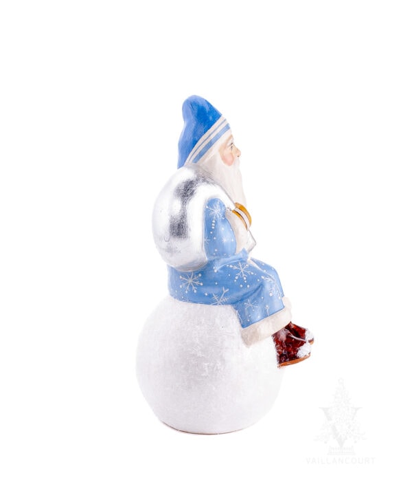 Blue Snowflake Santa on Snowball