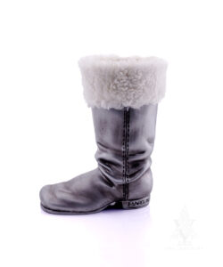 MAROLIN Brushed Silver Christmas Boot with White Liner