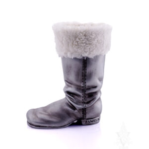 MAROLIN Brushed Silver Christmas Boot with White Liner