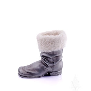 MAROLIN Brushed Silver Mini Christmas Boot with White Liner