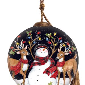 Inner Beauty Snowman With Christmas Lights Ornament