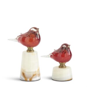 Red Glass Birds (Set Of 2)