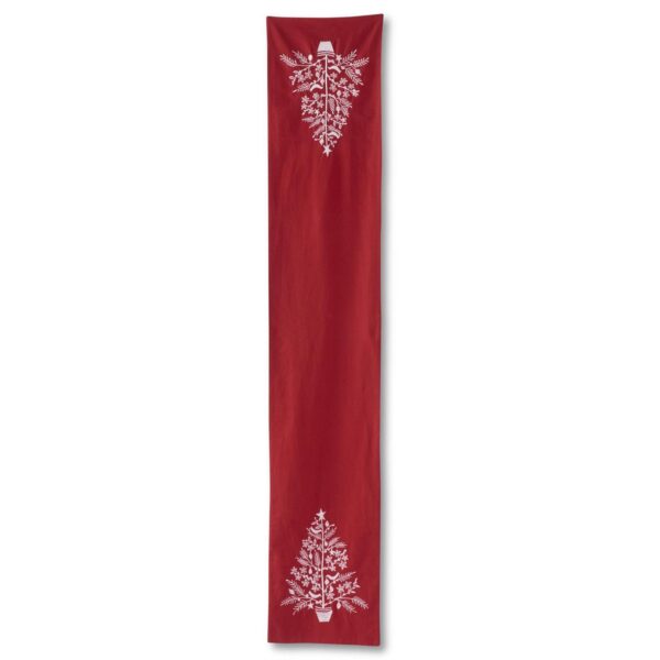 Table Runner Red With Tree