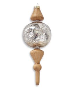 Glass & Wood Ball Ornament
