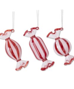 Glass Candy Ornament Red & Green