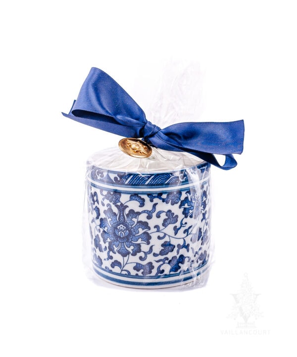 Asian Inspired Blue and White Candle