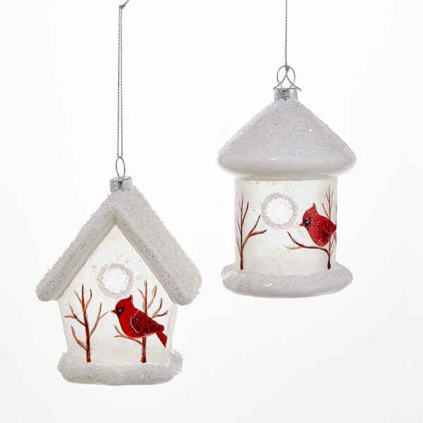 Birdhouse With Cardinal Ornament