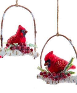 Cardinal On Branch Ornament