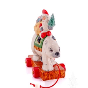Traditional Santa on Polar Bear Pull Toy