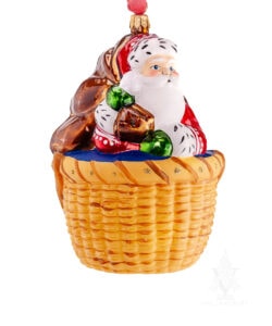 Santa in Nantucket Basket Ornament