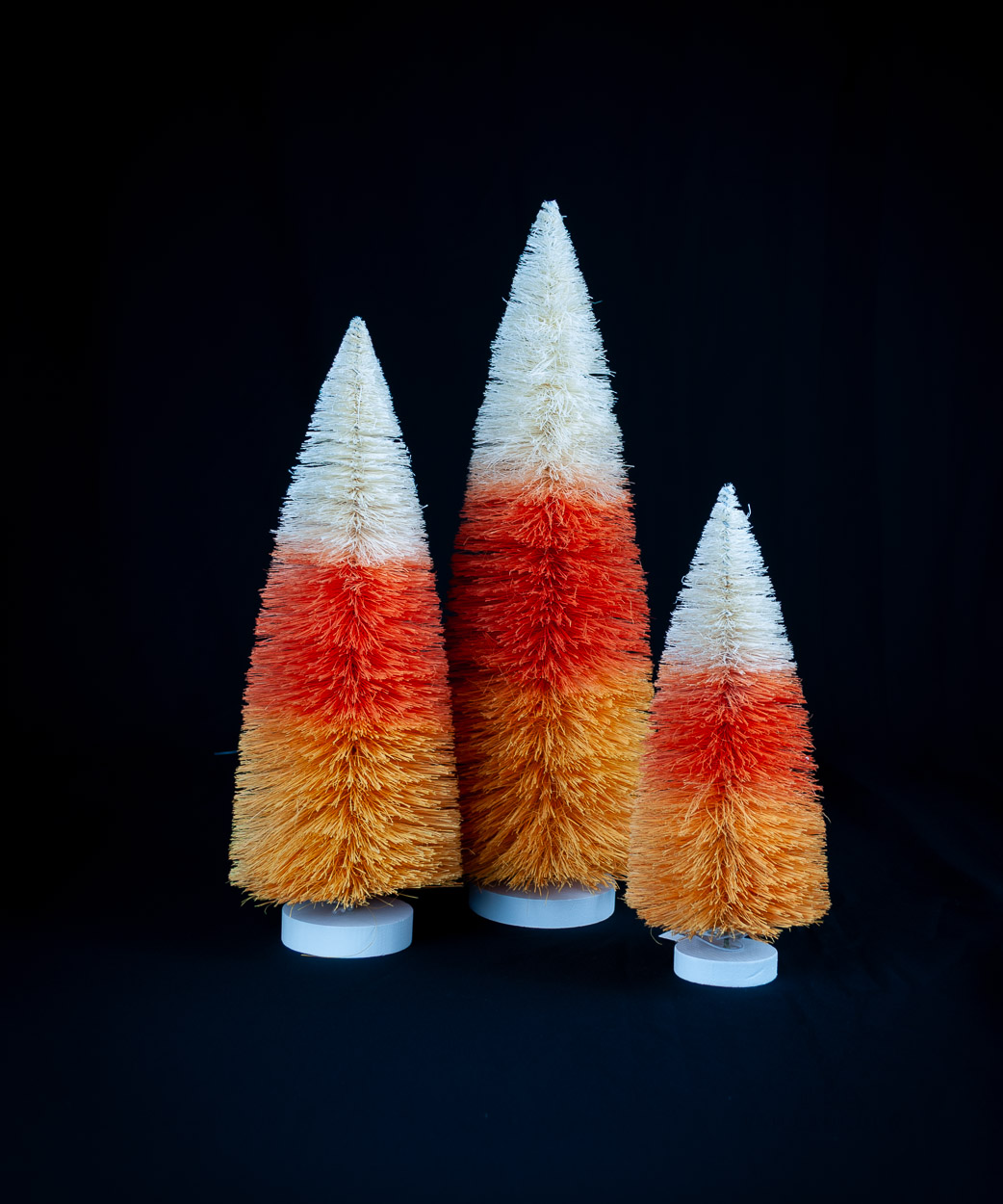 Candy Corn Bottle Brush Trees (Set of 3)