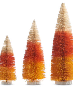 15" Candy Corn Bottle Brush Trees (Assorted)