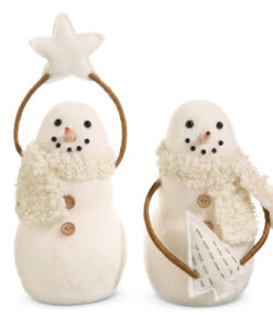 8.5" Sherpa Scarf Snowman Ornament  (Assorted)