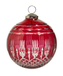 5" Red Etched Ball Ornament