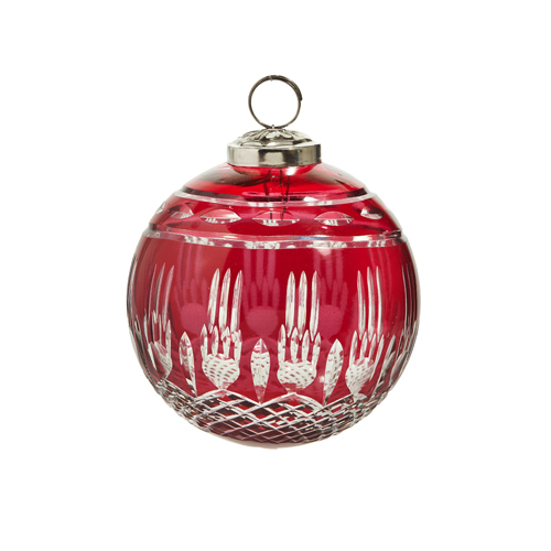 4" Red Etched Ball Ornament