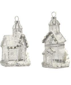 5" Silver Church Ornament (Assorted)