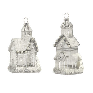 5" Silver Church Ornament (Assorted)