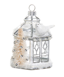 3.75" Silver Pagoda with Dove Ornament