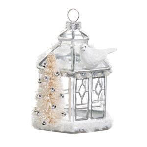 3.75" Silver Pagoda with Dove Ornament