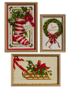 18" Vintage Christmas Wishes Framed Wall Art (Assorted)