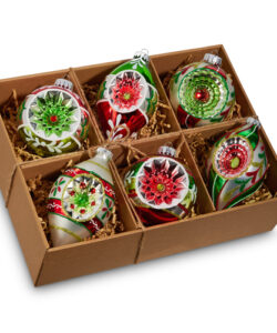 3" Box of Vintage Reflector Ornaments (Assorted)