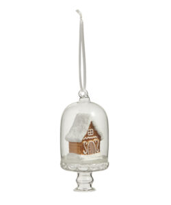 4.5" Gingerbread House in Cloche Ornament