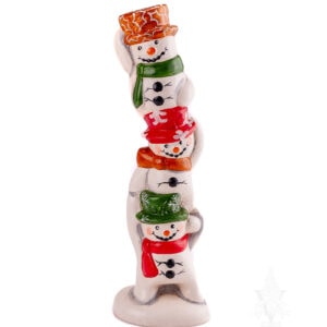 Stacked Snowmen with Festive Hats