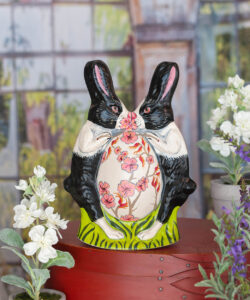 Rocking Rabbits with Floral Egg