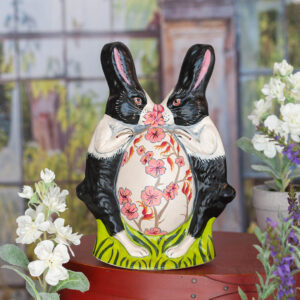 Rocking Rabbits with Floral Egg