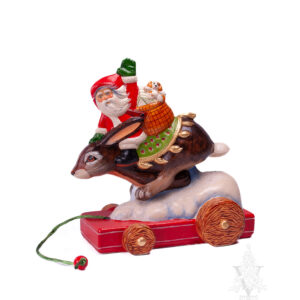 Santa on Rabbit Pull Toy