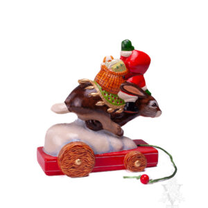 Santa on Rabbit Pull Toy