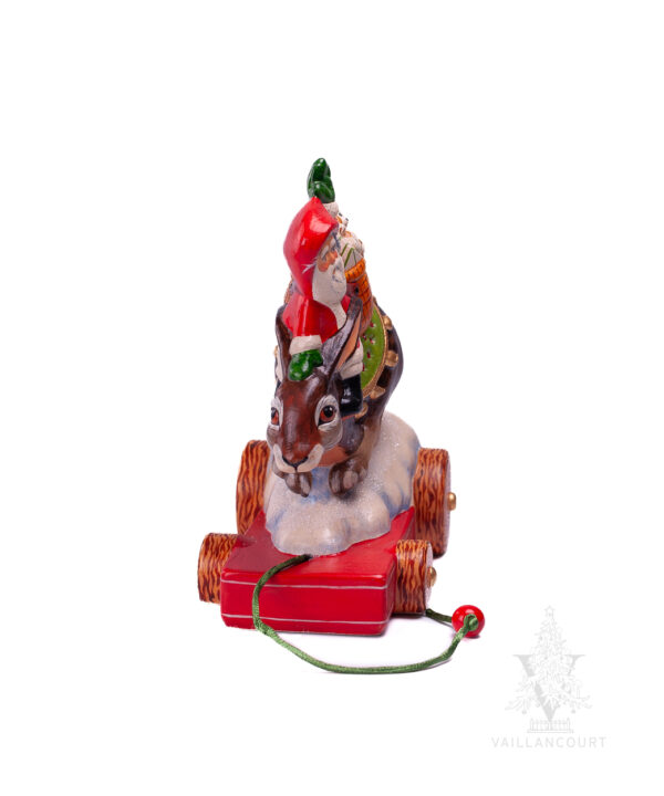 Santa on Rabbit Pull Toy