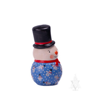 Top Hat Snowman in Blue Sweater