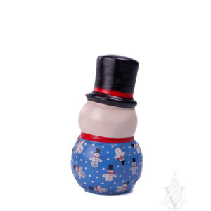 Top Hat Snowman in Blue Sweater